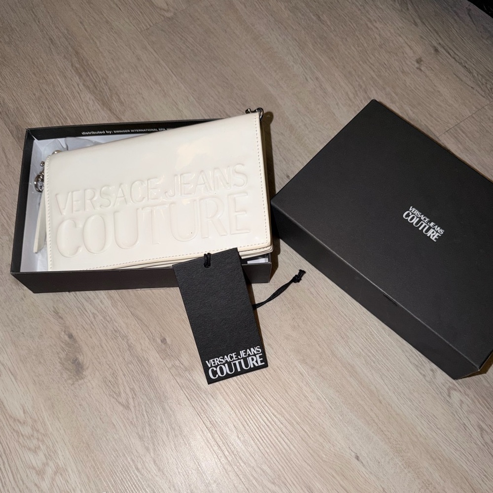Versace Jeans Couture White Clutch Bag